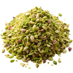 Pistachio nut shreds dessert topping isolated on transparent background