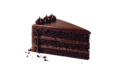 Chocolate cake slice, rich dark chocolate frosting (1)