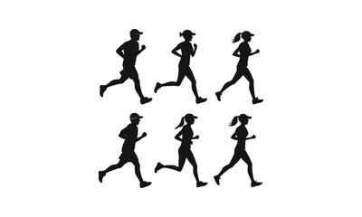 Athlete Running Silhouette Vector
