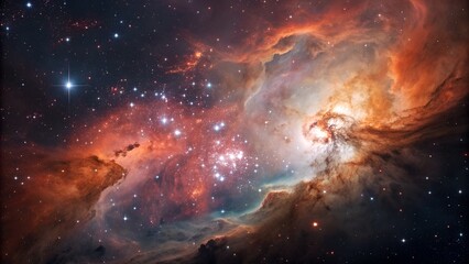 Fototapeta premium Colorful Cosmic Nebula with Stars in Deep Space