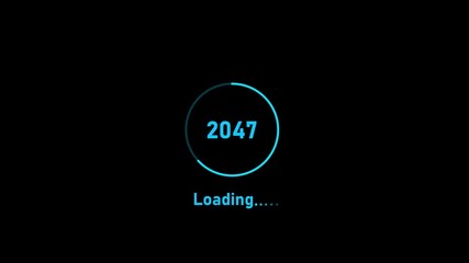 Circle loading process ahead of the new year 1990 to 2058. New year celebration video symbol 1900 to 2058.