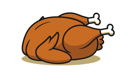 Roasted Chicken Illustration A Deliciously Simple Cartoon Illustration of a Roasted Chicken