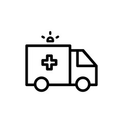 Fototapeta premium Ambulance icon symbol for apps and websites. ambulance truck sign and symbol. ambulance car