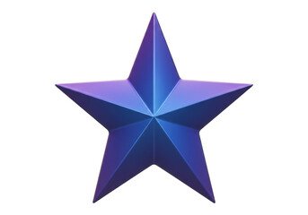 Isolated star shape with glossy surface, shiny purple to blue gradient for badge or design