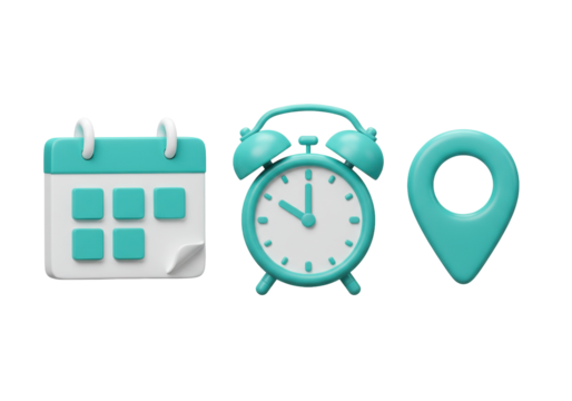Isolated Schedule reminder alarm clock time location date appointment notification