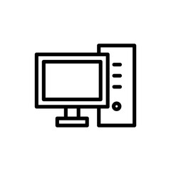 Computer icon symbol for apps and websites. computer monitor sign and symbol