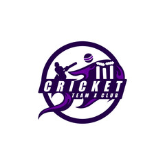Cricket Team Club Academy Sport Player Logo