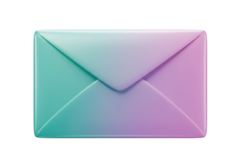 Isolated mail envelope icon with pastel gradient, business correspondence and communication
