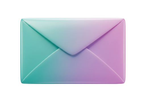 Isolated mail envelope icon with pastel gradient, business correspondence and communication