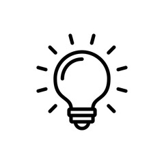 Fototapeta premium Lamp icon symbol for apps and websites. Light bulb sign and symbol. idea symbol.