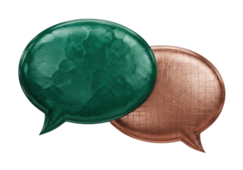 Isolated Speech Bubbles Shiny, Abstract, Metallic, Communicating, Chatting, Conferring