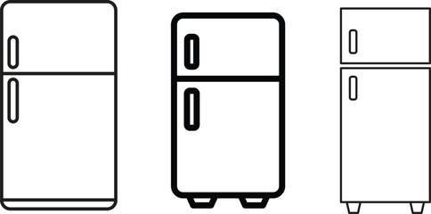  Refrigerator icon concept, minimal line and flat style design