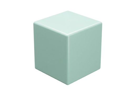 Isolated object shape with three faces is visible from a close perspective view