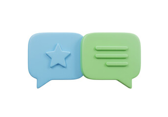 Isolated message bubbles, star and three lines, connection and correspondence icon set