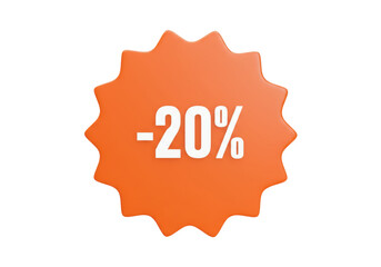 Isolated Orange Discount Sticker for Promotion Sale Advertising Campaign and Retail Marketing