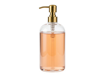 Isolated liquid soap dispenser with pump, vintage, amber, for home or bath, modern design