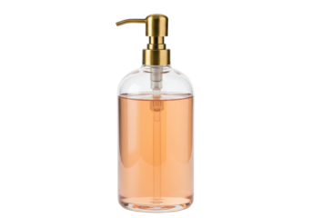 Isolated liquid soap dispenser with pump, vintage, amber, for home or bath, modern design
