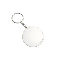 Blank White Round Keychain Mockup on transparent background 