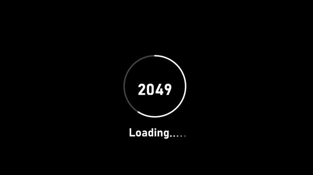 Circle loading process ahead of the new year 1990 to 2071. New year celebration video symbol 1900 to 2071.