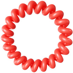 Obraz premium 3D Playful red spiral shape, creative graphic abstract form isolated clipart. Render of geometric modern y2k illustration