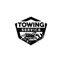 Tow Towing Truck Service Logo Template Vector