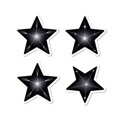 Elegant Black and White Starburst Stickers: Celestial Design Set for Branding
