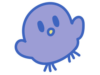 Funny blue chick character for decoration and design