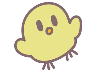 Yellow chick character illustration for kids and design