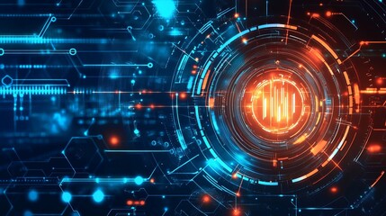 Immersive technology backdrop featuring glowing circuitry for dynamic digital displays and cutting edge technology presentations