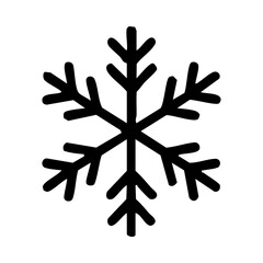 Obraz premium Black snowflake icon on white background