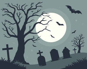halloween background with haunted house