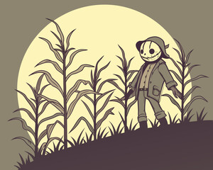 Halloween vector illustration of a bamboo