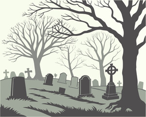 vector illustration of a tree in the park