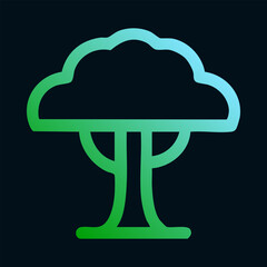 Green and blue gradient tree logo