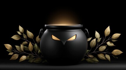Enchanting Halloween cauldron bubbling with a magical potion under a mystical glow, perfect for festive celebrations and spooky gatherings