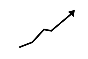 Black upward zigzag arrow