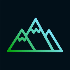 Stylized outline of three mountains with a gradient