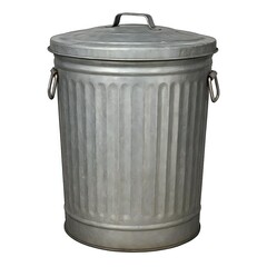 metal trash can