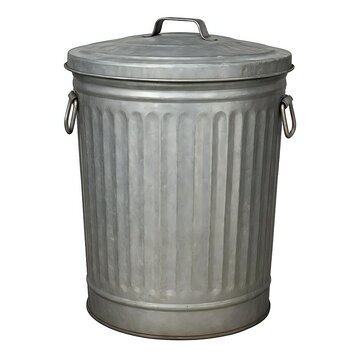 metal trash can