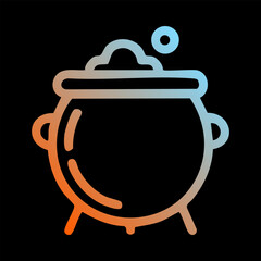 Witchs cauldron with bubbling potion