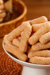 Traditional Chinese Glutinous Rice Sticks Dessert Beijing Style Sweet Treats in Bowl
