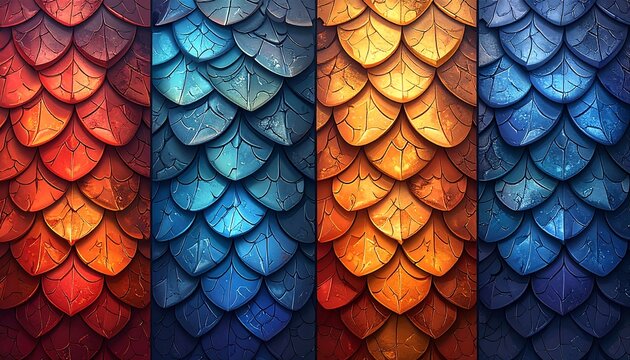 Colorful dragon scale pattern background