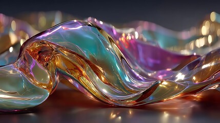 Bright glossy fluid wave artwork high resolution image