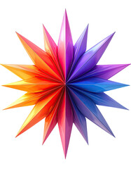 Multicolored, radiating starburst graphic design