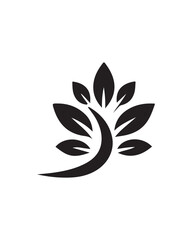 black and white flower icon