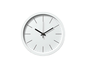 White clock face, simple design