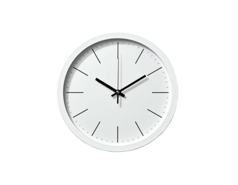 White clock face, simple design