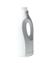 White plastic detergent bottle with sculpted design