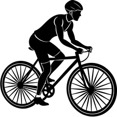 Obraz premium Silhouette of a man riding a bike