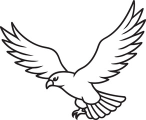 Obraz premium Outline of a Hawk in Flight with Wings Spread Wide